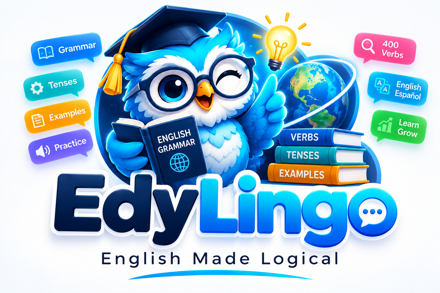 EdyLingo, búho y recursos de aprendizaje